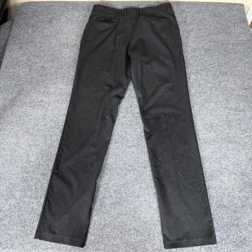 Kenneth Cole Reaction Mens Slim Fit Dress Pants Charcoal Gray 34x33 Stretch